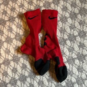Nike Men's Athletic Red and Black Socks